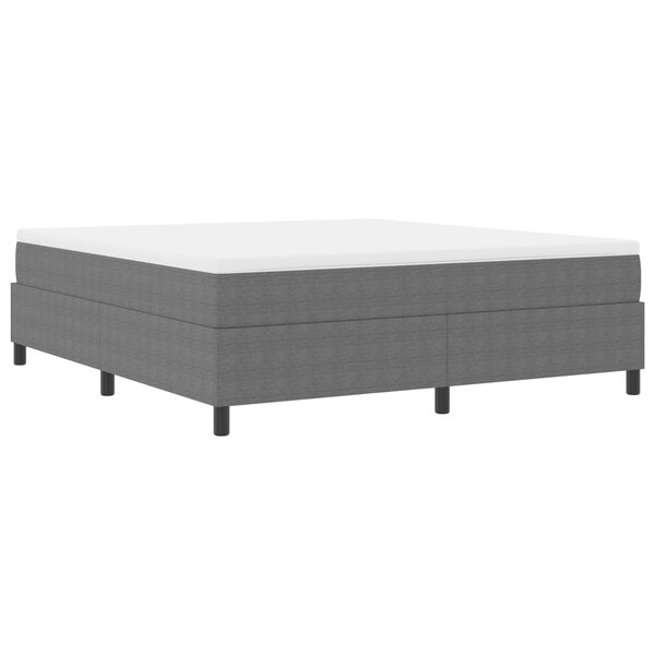 vidaXL Lit box spring avec matelas - Gris clair  Taille super king  tissu en velours côtelé