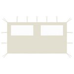 vidaXL Paroi latérale de belvédère avec fenêtres 4x2 m Crème