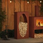 VidaXL Étagère à bois 50x23x100 cm acier résistant aux intempéries