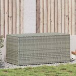 vidaXL Boîte de rangement de jardin résine tressée 100x50x50 cm gris