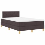 vidaXL Lit boxspring avec matelas Marron foncé 120 x 200 cm tissu