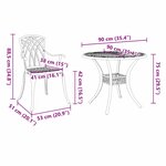 vidaXL Ensemble de salle à manger pour jardin 7 Pièces Noir Aluminium