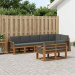 vidaXL Ensemble de canapés d'extérieur 8 Pièces Naturel et Anthracite