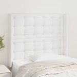 vidaXL Tête de lit avec oreilles Blanc 93x16x118/128 cm Similicuir