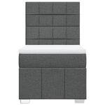 vidaXL Sommier à lattes de lit et matelas Gris foncé 90x190 cm Tissu