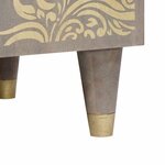 vidaXL Buffet Gris et or 60 x 33.5 x 75 cm Bois de manguier massif