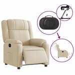 vidaXL Fauteuil inclinable électrique Crème Tissu