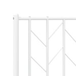vidaXL Cadre de lit métal sans matelas et pied de lit blanc 150x200 cm