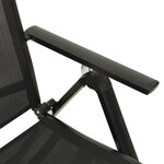 vidaXL Chaises pliables de jardin lot de 2 Textilène et aluminium Noir