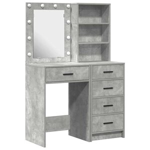 vidaXL Table de Toilette 2 Pièces Gris 50 x 41 x 135 cm Bois d'ingénierie