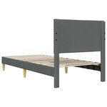 vidaXL Cadre de lit avec tête de lit Gris foncé 90 x 190 cm Tissu