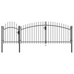 vidaXL Portail de jardin Acier 2 25 x 4 m Noir