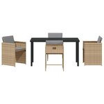 vidaXL Ensemble de salle à manger pour jardin 5 Pièces Beige polyrotin