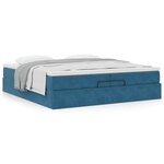 vidaXL Cadre de lit ottoman avec matelas bleu foncé 200x200 cm velours