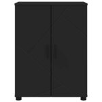 vidaXL Cabinet de salle de bain avec stockage Noir 60 x 35 x 80 cm