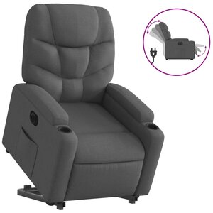 vidaXL Fauteuil inclinable électrique gris foncé tissu