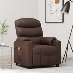 vidaXL Fauteuil de massage Marron Similicuir