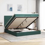vidaXL Cadre de lit ottoman avec matelas vert foncé 160x200 cm velours