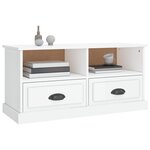 vidaXL Meuble TV blanc brillant 93x35 5x45 cm bois d'ingénierie