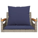vidaXL Balancelle avec coussins gris 63x62x40 cm résine tressée