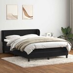 vidaXL Sommier à lattes de lit avec matelas noir 140x210 cm velours