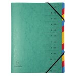 Trieur agrafé avec élastiques 12 compartiments - Couleurs Aléatoires x 8 EXACOMPTA