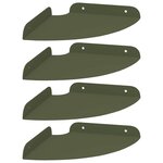 vidaXL Étagère flottante avec étagère 4 Pièces Vert olive 18 x 18 x 2 cm
