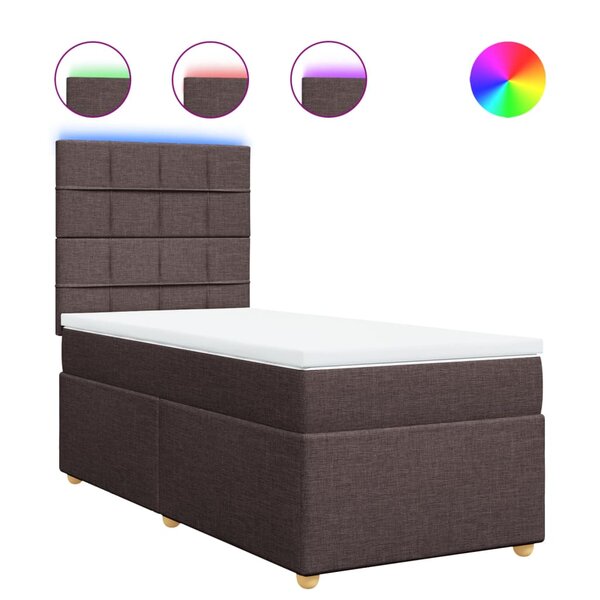 vidaXL Sommier à lattes de lit avec matelas Marron foncé 100x200 cm