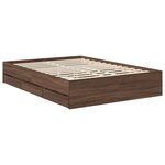 vidaXL Cadre de lit Chêne brun 135 x 190 cm Bois Ingénierie