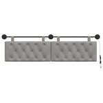vidaXL Tête de lit suspendue Gris clair Velours