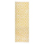vidaXL Tapis à tissage plat d'extérieur 80x250 cm Jaune et beige