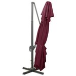 vidaXL Parasol de jardin déporté avec double dessus Bordeaux Rouge 400 x 300 cm