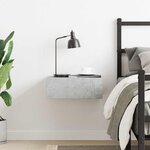 vidaXL Table de chevet flottante Gris béton Bois d'ingénierie