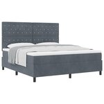 vidaXL Lit à ressorts avec matelas Gris foncé 180 x 200 cm Velours