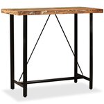 vidaXL Ensemble de bar 5 Pièces Bois de récupération Cuir véritable et toile