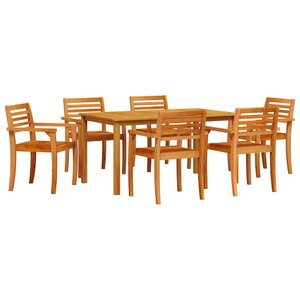 vidaXL Ensemble de salle à manger pour jardin 7 Pièces Marron
