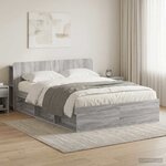 vidaXL Cadre de lit avec rangement Sonoma gris 140 x 200 cm