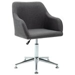 vidaXL Chaise pivotante à manger gris foncé tissu