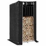 vidaXL Portant de bois de chauffage et housse de pluie acier galvanisé