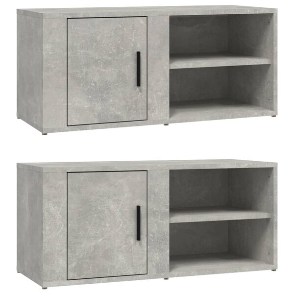 vidaXL Meubles TV 2 Pièces Gris béton 80x31 5x36 cm Bois d'ingénierie