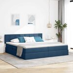 vidaXL Lit avec rangement et matelas avec matelas Bleu 200 x 200 cm