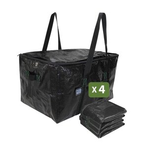 Pack and Move - Lot 4 Sacs Rangement Recylé - 55 x 35 x 30 cm - Poignées solides - Déménagement et Transport - Ultra Résistant - Réutilisable - 55L