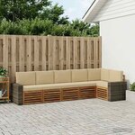 vidaXL Ensemble de canapé d'angle avec coussin 6 Pièces Naturel et Beige