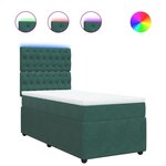vidaXL Sommier à lattes de lit avec matelas Vert foncé 90x190 cm