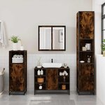 vidaXL Ensemble de meubles de salle de bain 3 Pièces Chêne fumé