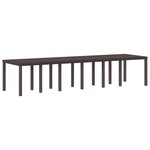 vidaXL Table de jardin pour repas Marron 350 x 100 x 73 cm polyrotin