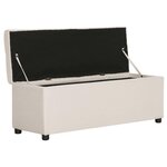Banquette pouf tabouret meuble banc avec compartiment de rangement 116 cm crème polyester 3002063