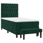 vidaXL Sommier à lattes de lit avec matelas Vert foncé 90x190 cm