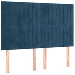 vidaXL Sommier à lattes de lit et matelas Bleu foncé 140x200cm Velours