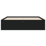 vidaXL Cadre de lit avec tiroirs noir 135x190 cm bois d'ingénierie